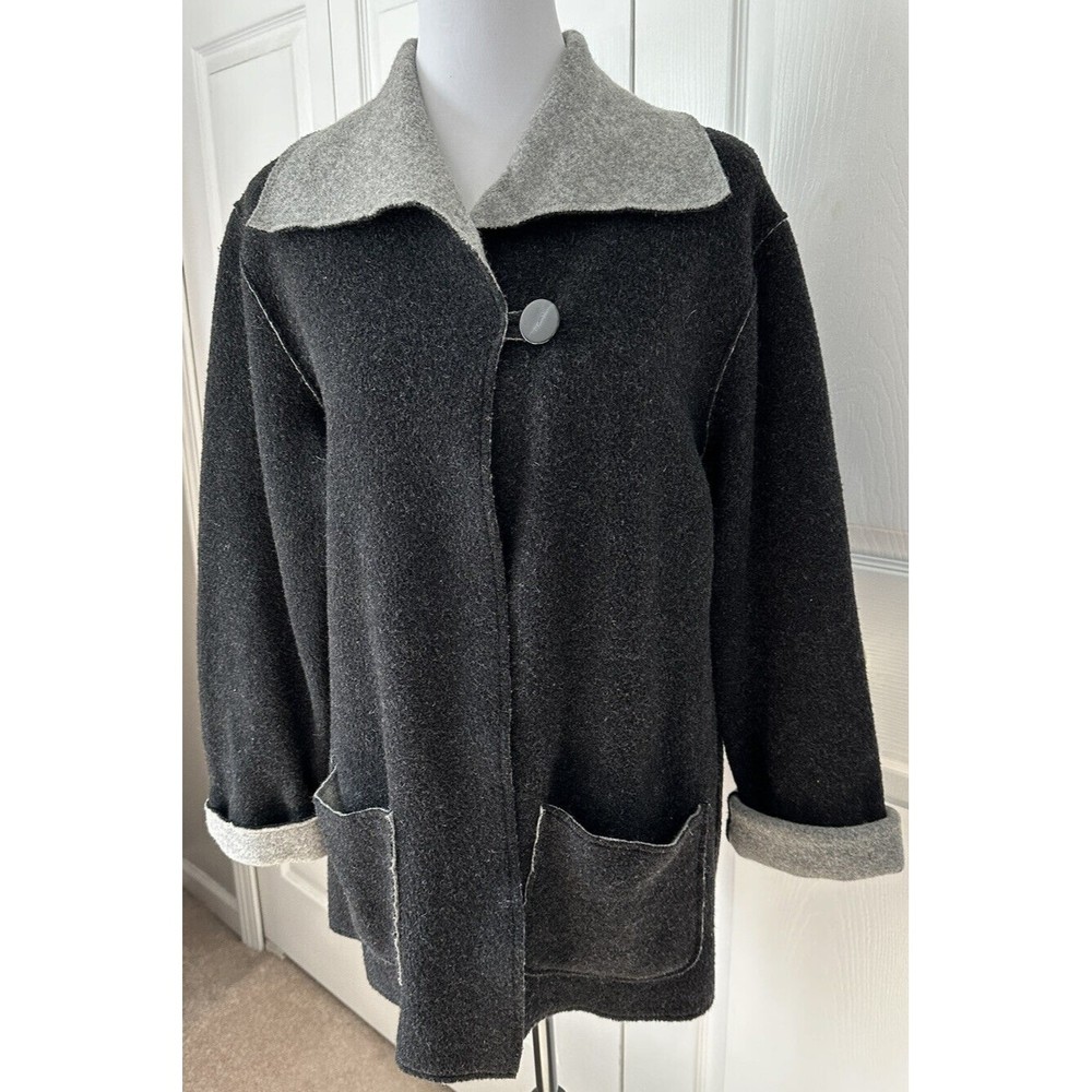 Jones New York Women’s Wool Blend Coatigan Blazer Gray Lightweight Jacket Size S